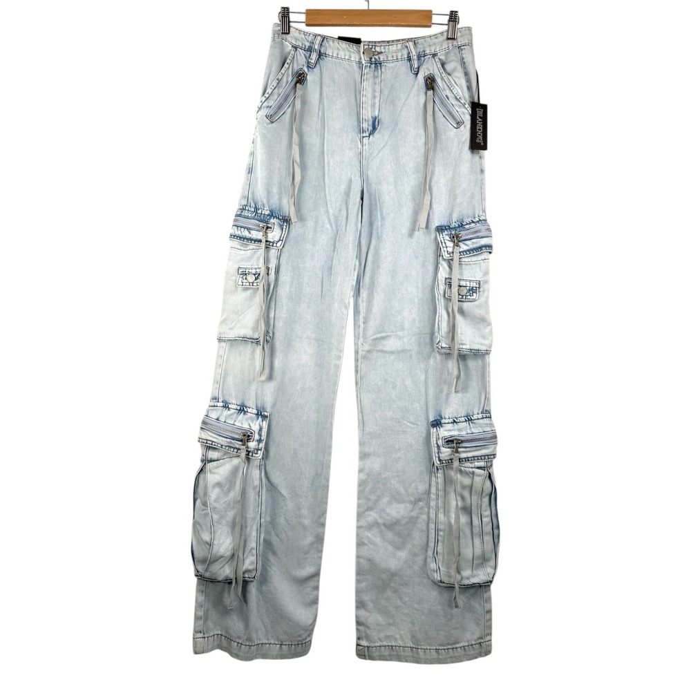 Blank NYC Franklin Lagoon Womens Size 26 High Waist Distressed Cargo Pants sz 26